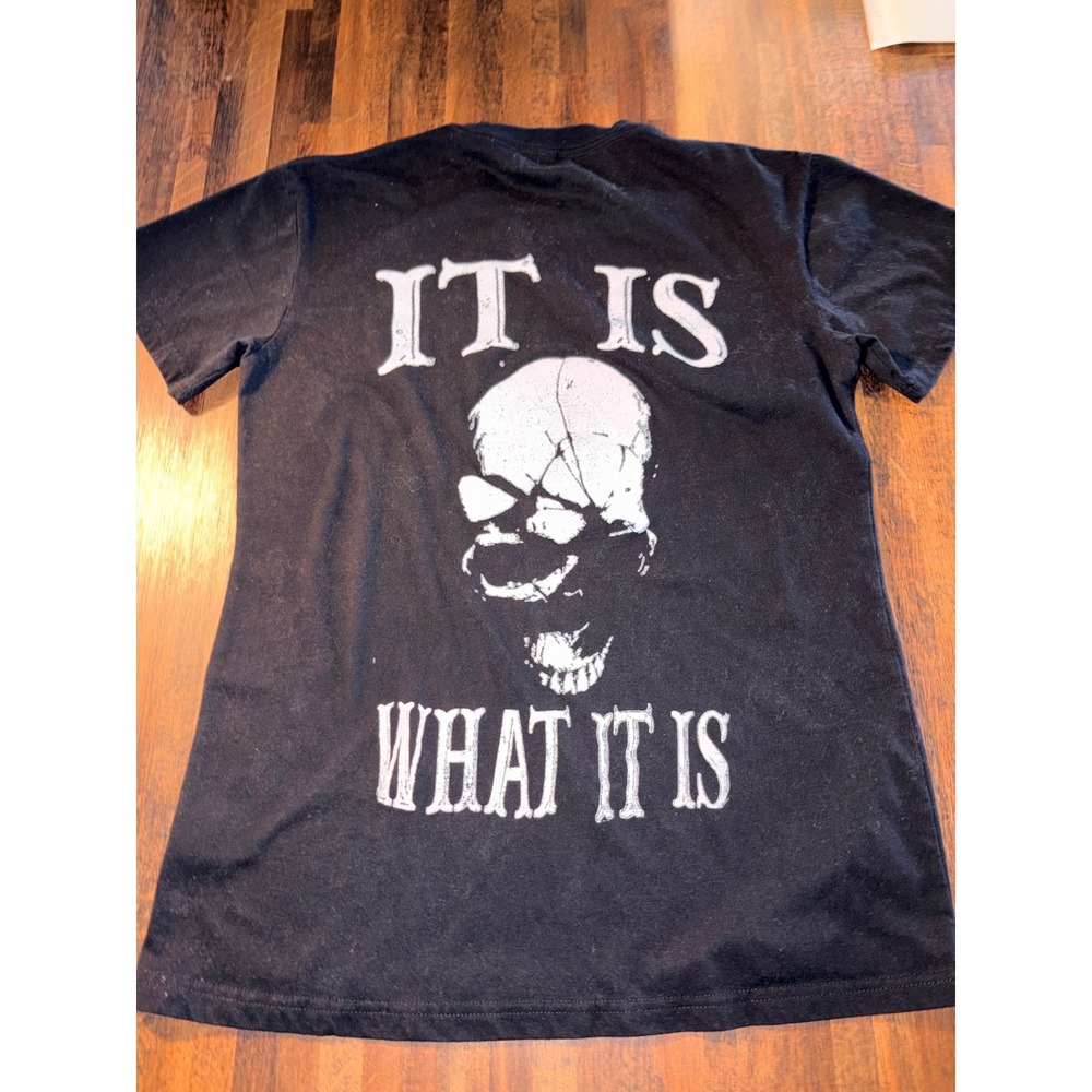 Chicyea Mens Black Skull Graphic T-Shirt It Is What It Is Goth Streetwear Medium - Picture 3 of 6